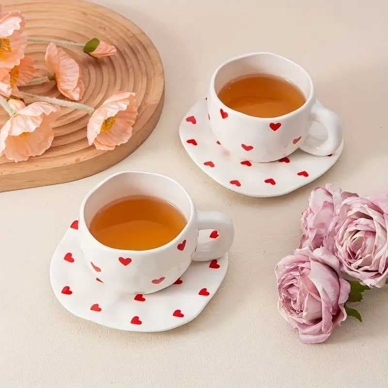 كوب قلوب حمراء صغيرة 300 ملي